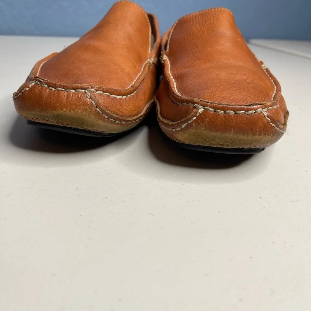 Saks Fifth Ave model 6433 Men's Tan all leather driving Loafers size 10 M